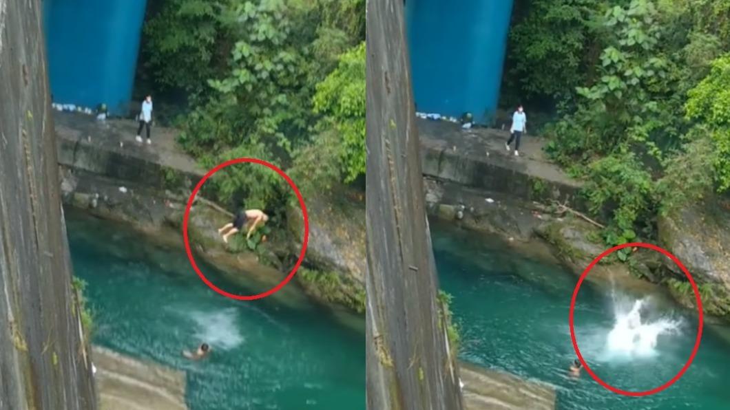 玩很大！花蓮荖溪遊客「爬3層樓橋邊」跳水　民眾嚇壞