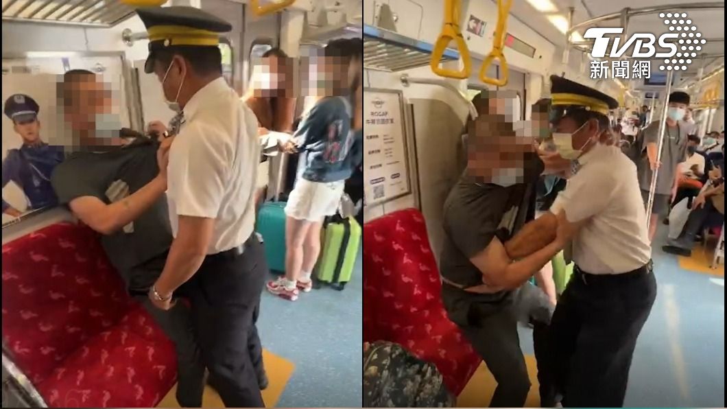 獨/對女生動手!中年男推人還飆三字經 列車長制止爆拉扯