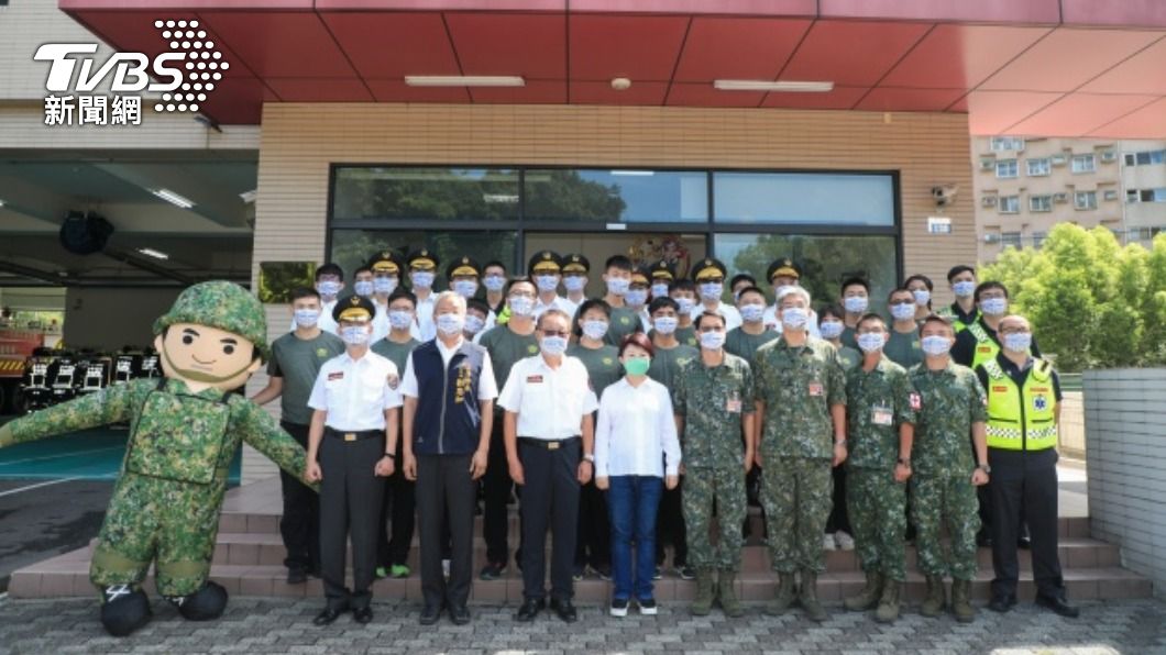 台中市府感謝國軍協助支援共同抗疫。(圖/中央社)