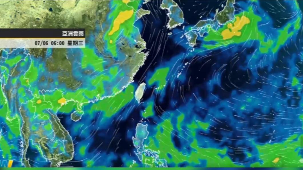 台灣本島今(6)日天氣型態與昨天相似。(圖/翻攝自「天氣風險 WeatherRisk」臉書)