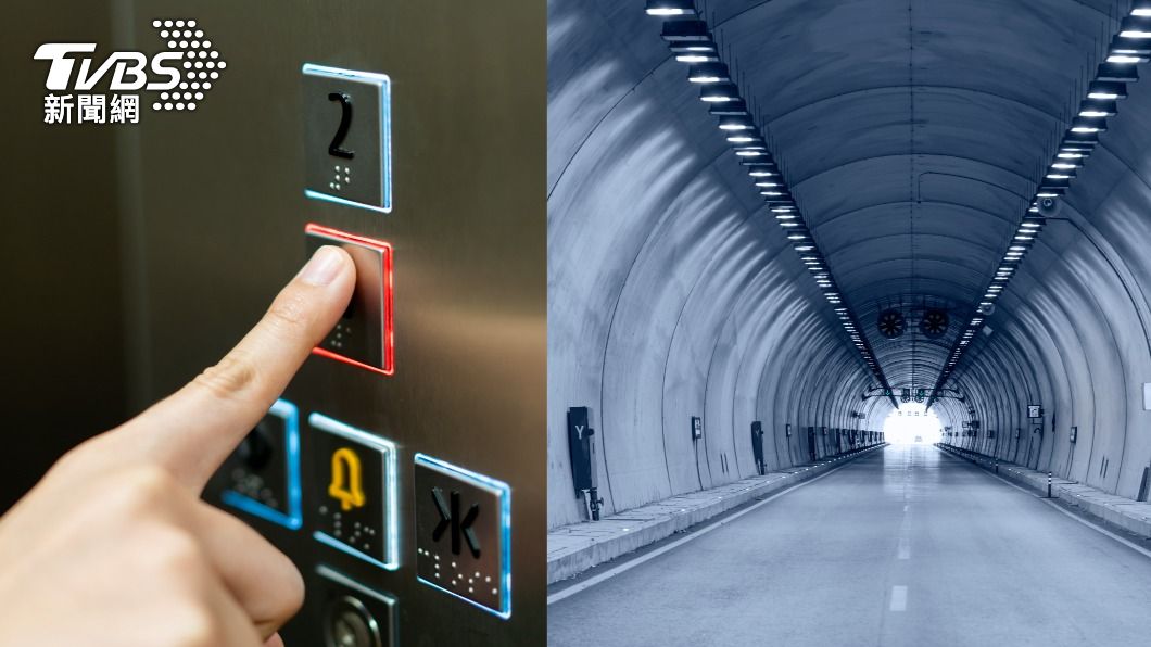 行車於隧道、被困在電梯裡等,可能發生「幽閉恐懼症」。(示意圖/shutterstock達志影像)