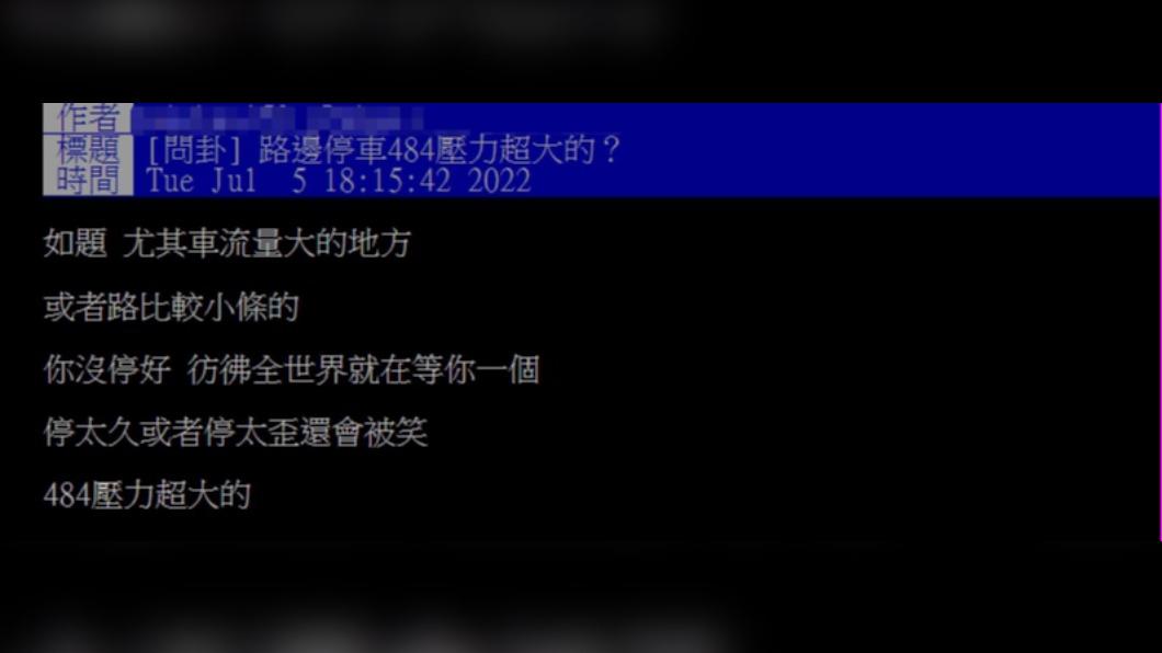 原PO表示,路邊停車壓力非常大。(圖/翻攝自PTT八卦板)