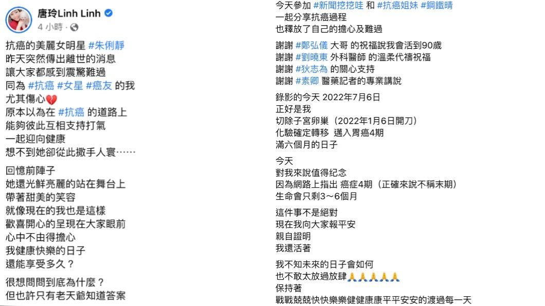 唐玲發文嘆,不知道未來日子會如何。(圖/唐玲Linh Linh臉書)