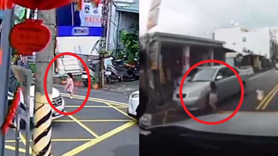 女童直衝馬路遭撞。（圖／翻攝自臉書「南投人」聊天室）
