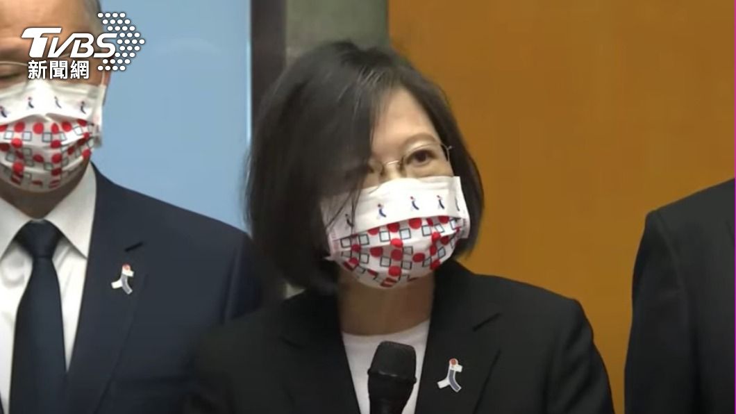 總統蔡英文悼念安倍晉三後發表談話。（圖／TVBS）