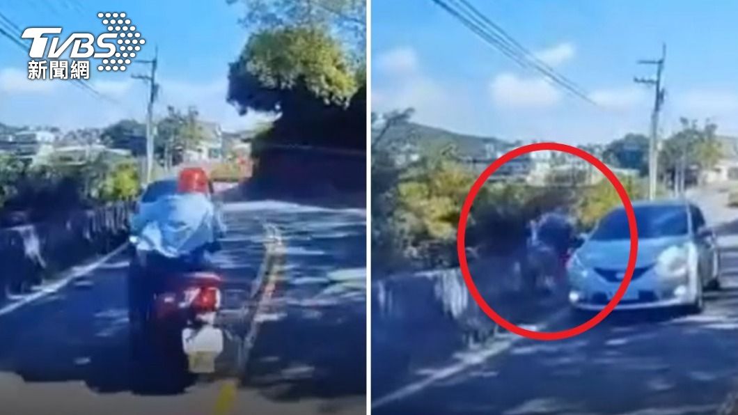 好驚險!72歲阿婆騎車「連3撞」飛落邊坡 奇蹟僅輕傷