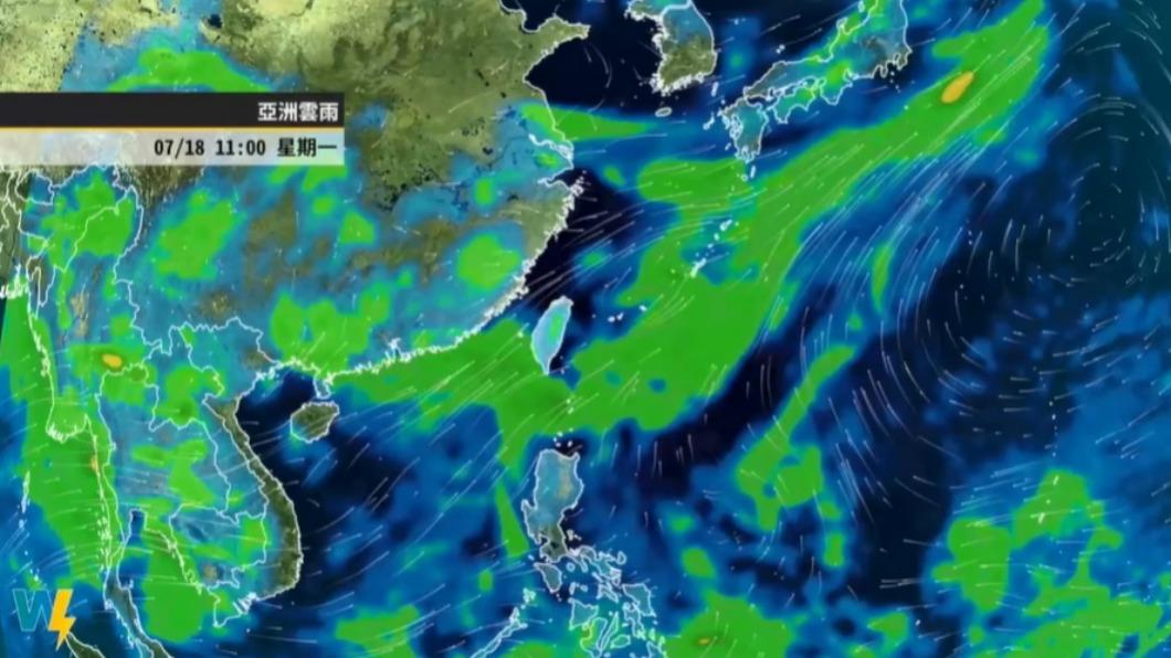 西南風環境大致上會維持到下週一(18日)。(圖/翻攝自天氣風險臉書粉專)