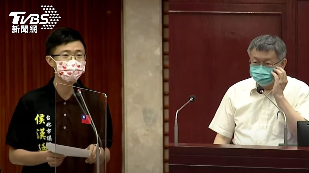 新黨議員侯漢廷質詢時，也詢問疫情相關議題。（圖／TVBS）