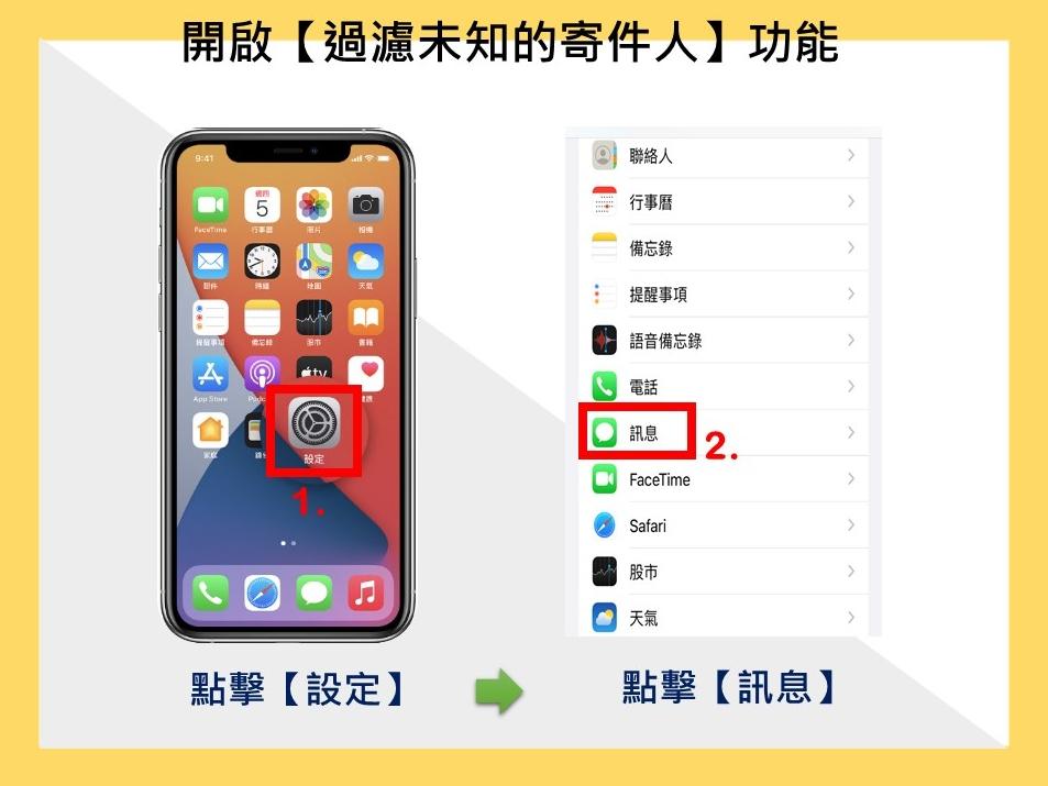 過濾未知的寄件人-1。（圖／內政部警政署提供）