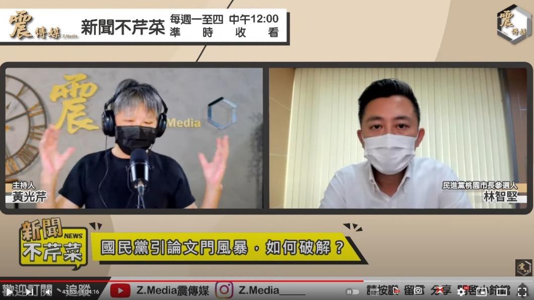 林智堅上節目談到論文門。(圖/翻攝自震傳媒YouTube)