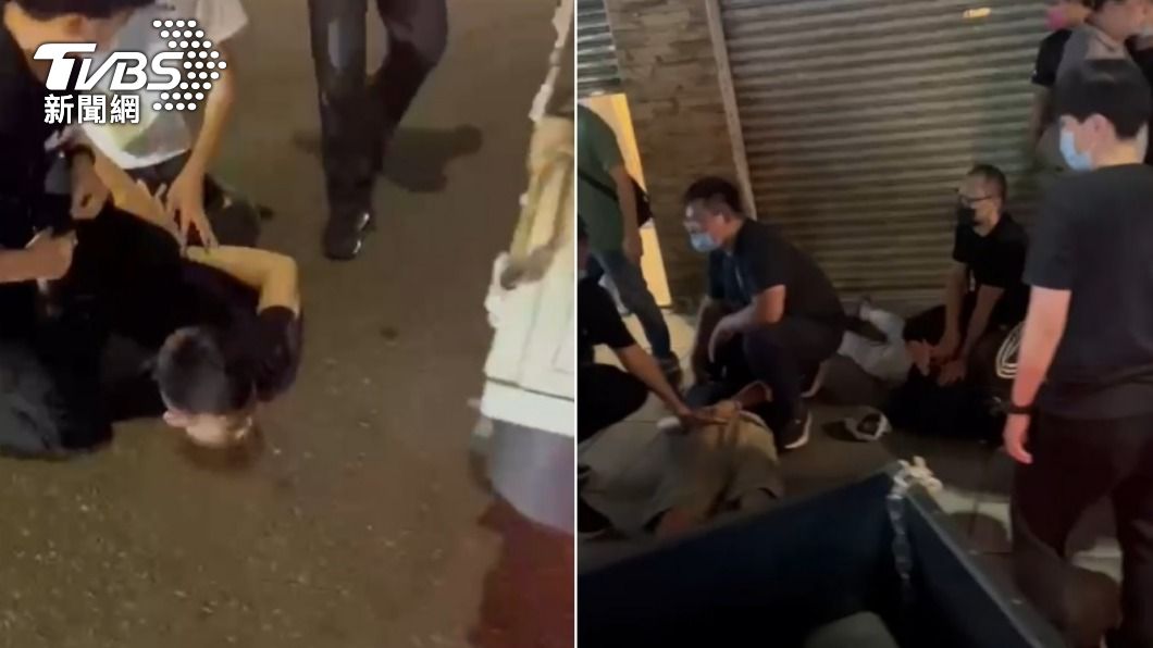 孫男的手下陸續遭警方壓制逮捕。(圖/TVBS)
