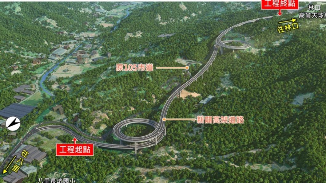 林口八里新高架道路設計曝！概念圖惹網笑：雲霄飛車嗎