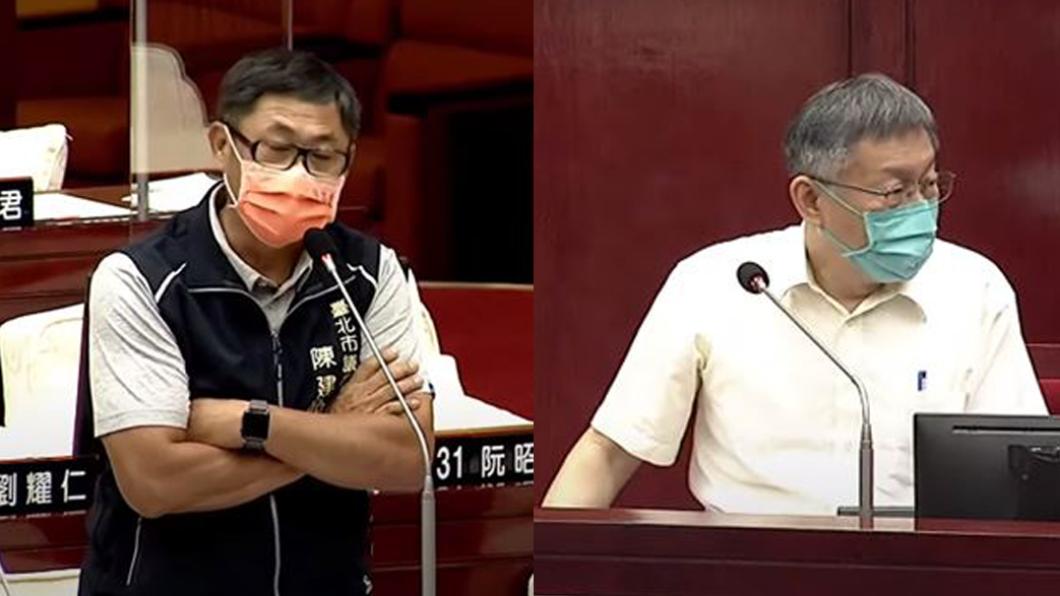柯文哲針對市議員陳建銘提問發表看法。(圖/翻攝自台北市議會)