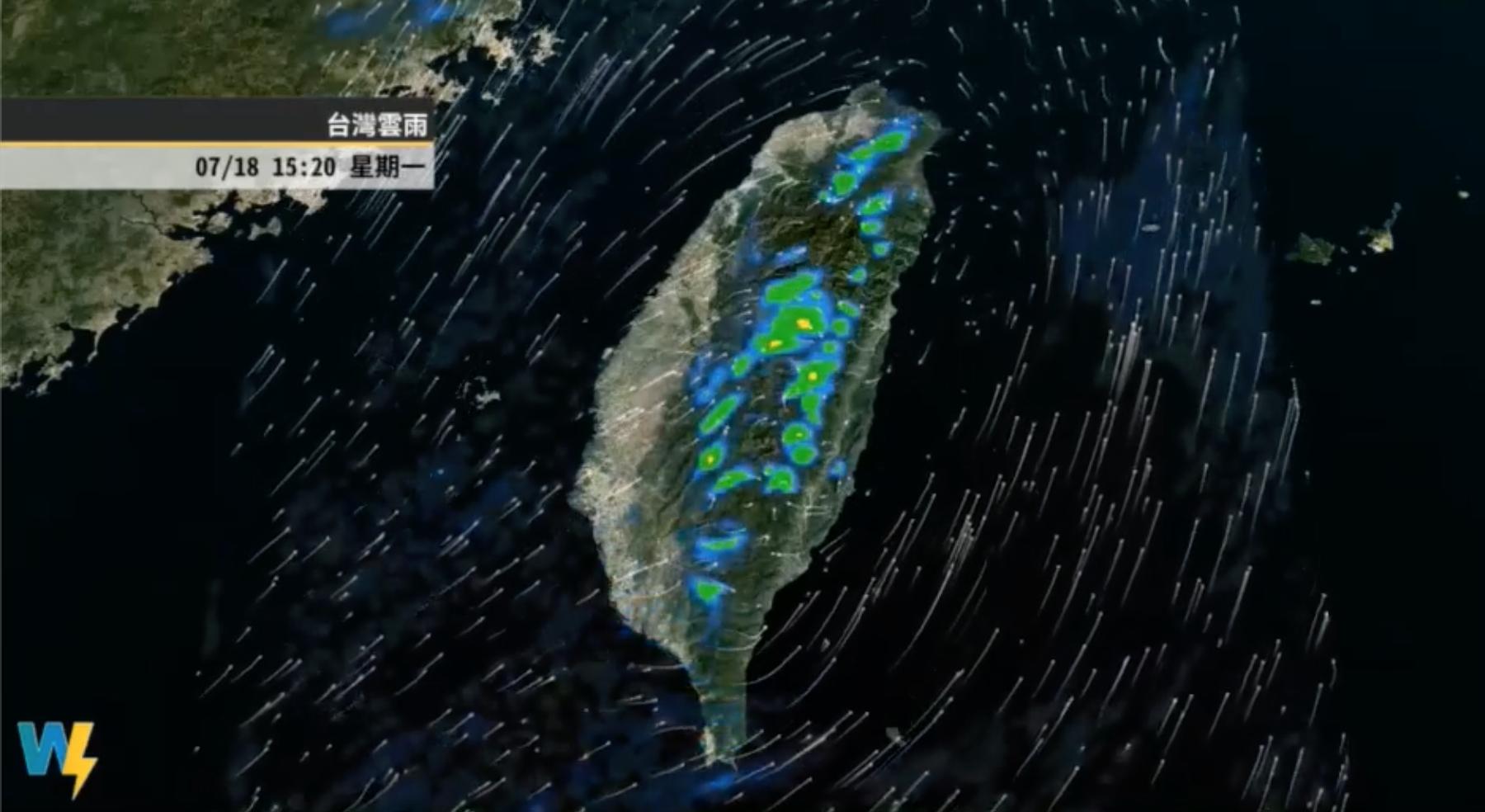 各地山區白天期間會有熱對流發展造成雷雨的機會。(圖/翻攝自天氣風險 WeatherRisk臉書)