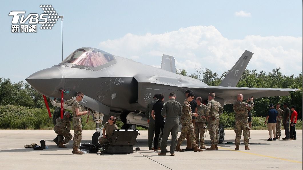 駐紮在北馬其頓的美軍F-35A戰機。(圖/達志影像美聯社)