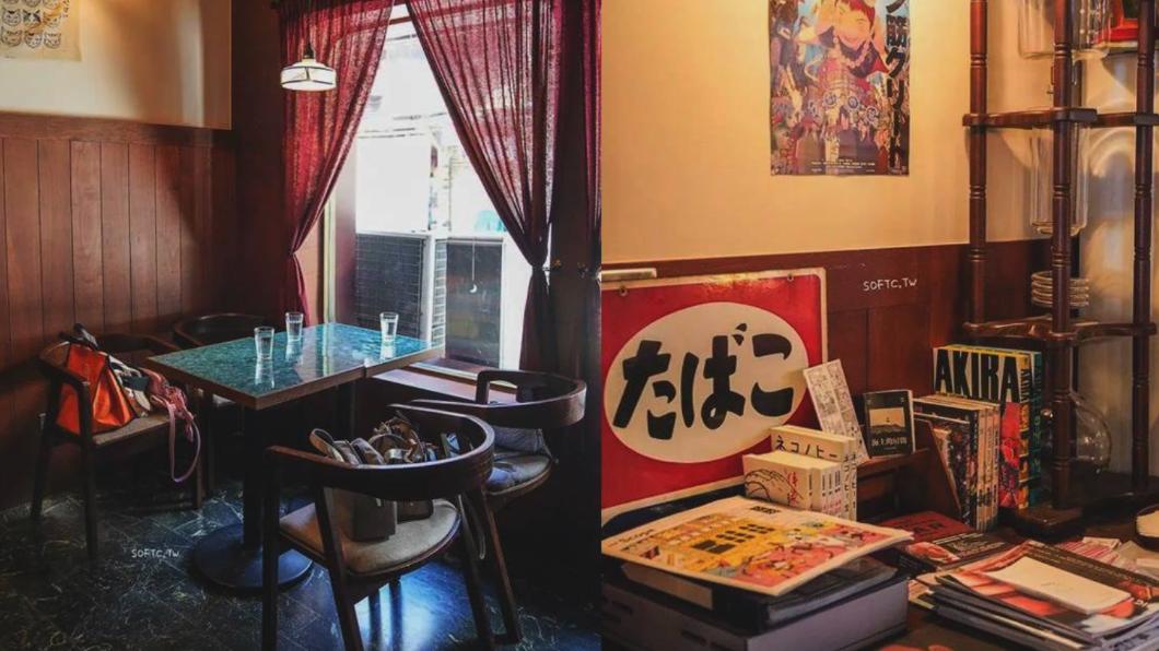 「翌日咖啡店」的店裡就像落入了精神時光屋，被滿滿懷舊元素包圍。（圖／翻攝自軟西，遊記）