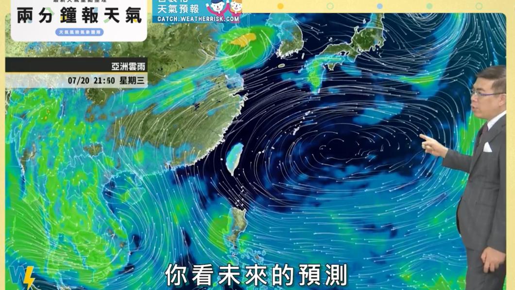 太平洋高壓逐漸西伸。(圖/翻攝自天氣風險臉書)