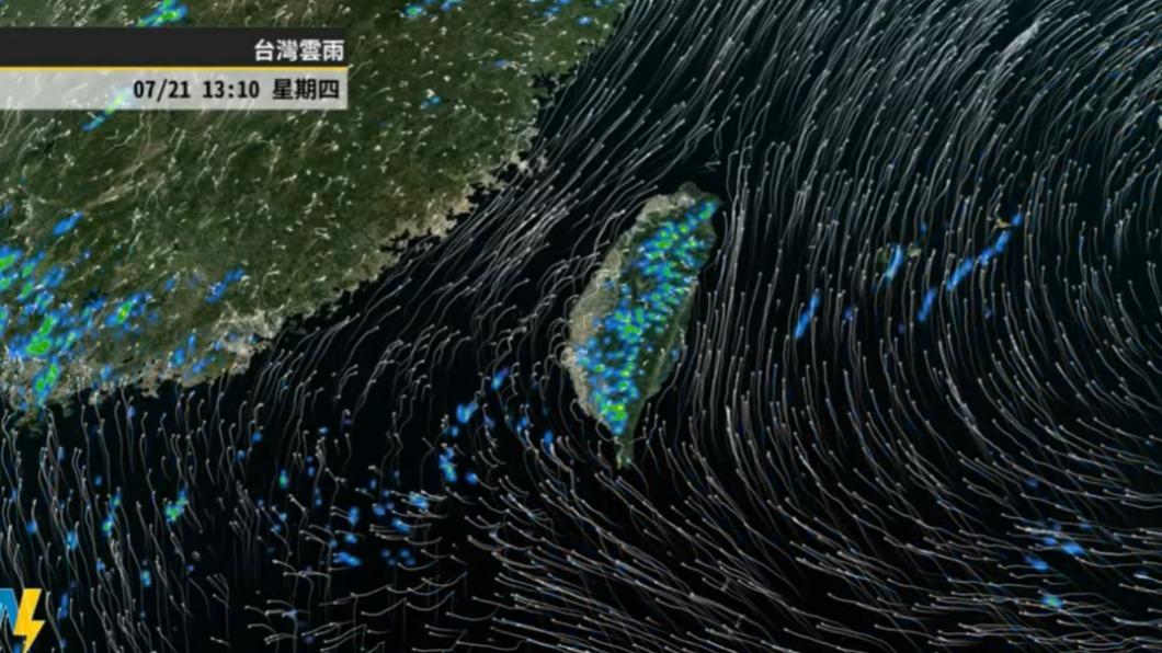 大規模的午後雷陣雨將會逐漸縮減,感受上會更熱一些。(圖/翻攝自天氣風險臉書)
