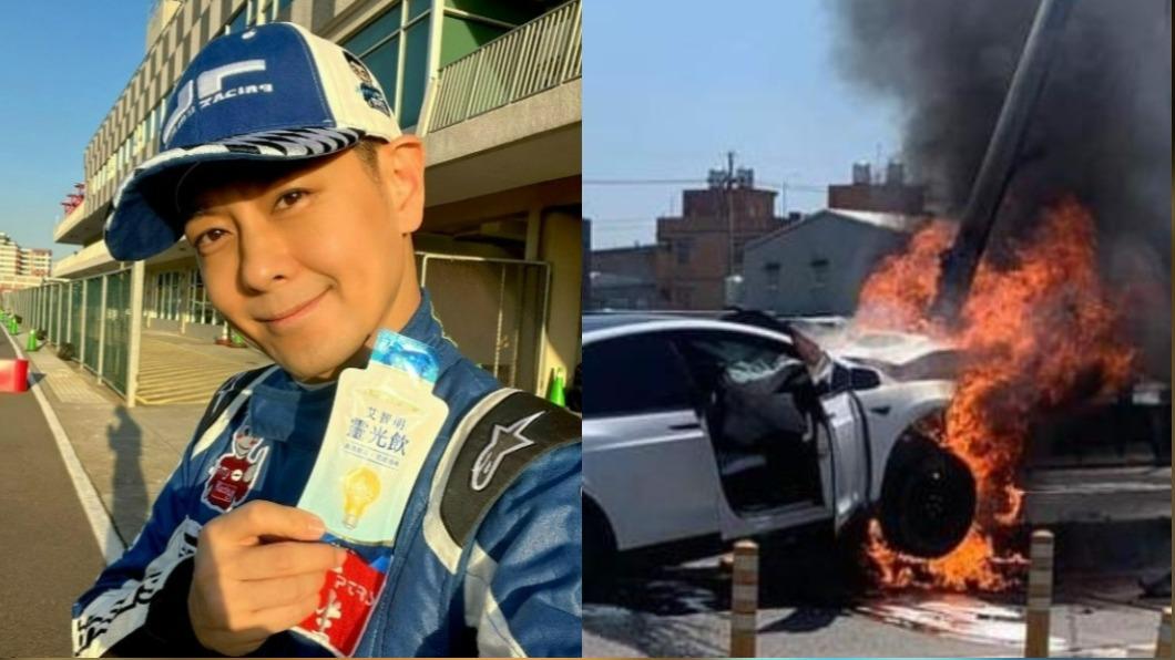 林志穎發生自撞車禍。(圖/翻攝記者爆料網、林志穎臉書)