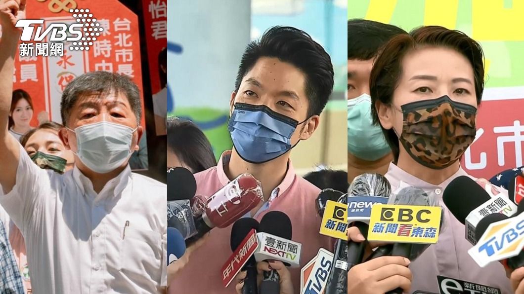 台北市長選戰形成「三腳督」。(圖/TVBS)