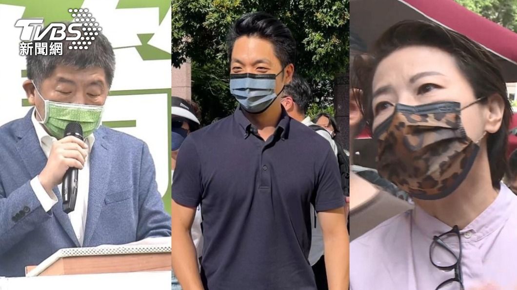 台北市長參選人陳時中(左)、蔣萬安(中)以及尚未宣布參選的黃珊珊(右)。(圖/TVBS)