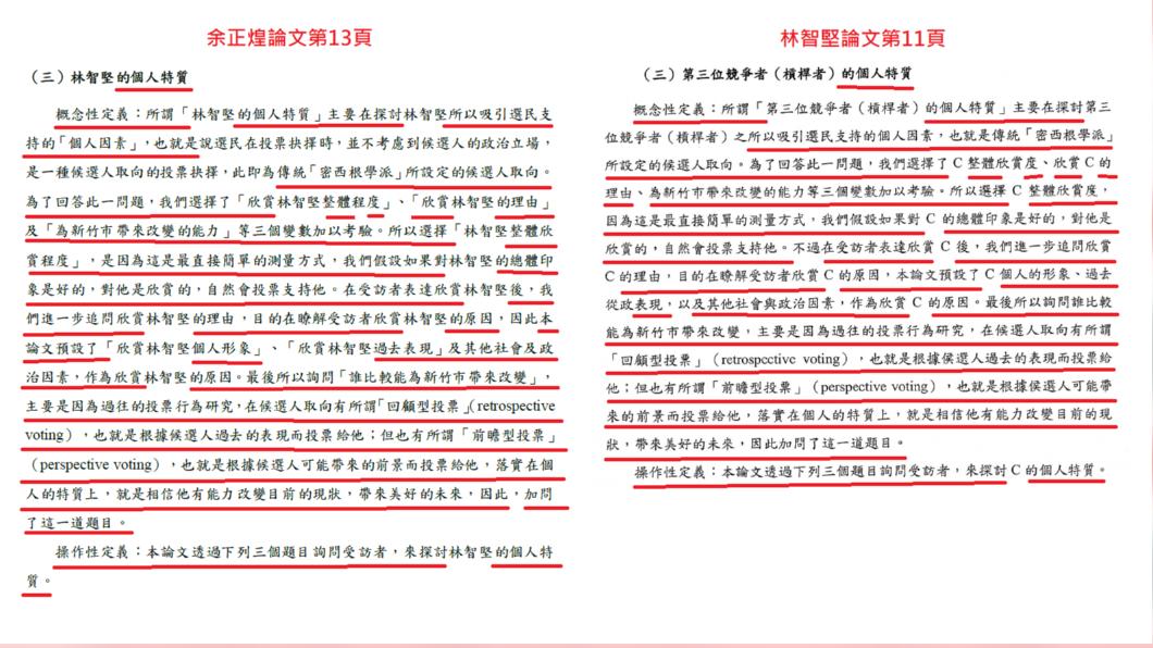黃揚名對比兩篇論文。（圖／翻攝自黃揚明臉書）