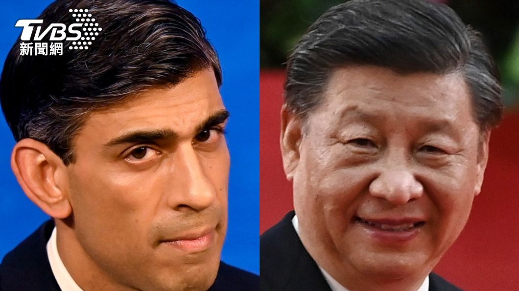 蘇納克指出,他擔任英國首相的第一天就將對抗中國的野心。(圖/達志影像美聯社)