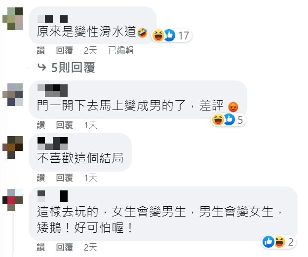 網友笑說是變性滑水道。(圖/翻攝自劍湖山世界臉書)