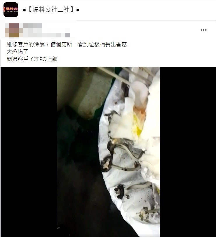 許多網友諷刺地說這根本就是「屎有餘菇」。(圖/翻攝自爆料公社二社)
