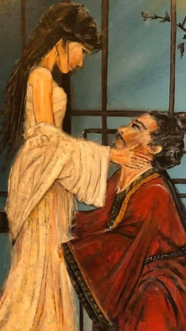 海裕芬在林志玲結婚時送上的親筆畫作。(圖/翻攝海裕芬臉書)
