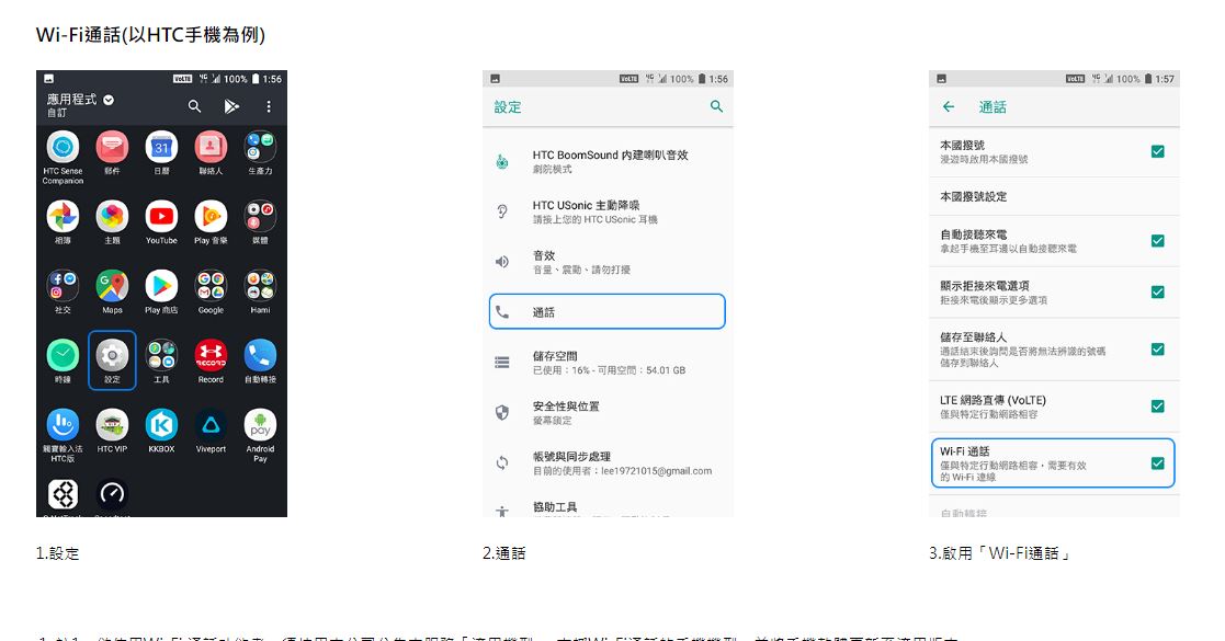 iphone開啟Wi-Fi通話步驟。(圖/翻攝自中華電信官網)