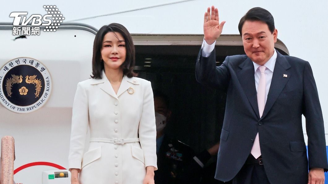 韓國總統尹錫悅與夫人金建希。（圖／達志影像美聯社）