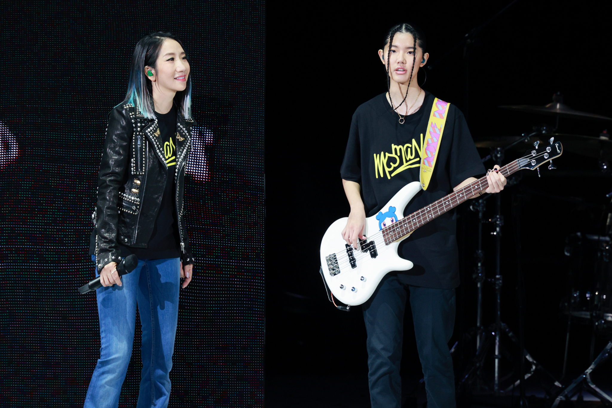 女兒荳荳擔任陶晶瑩貝斯手。(圖/KKLIVE提供)