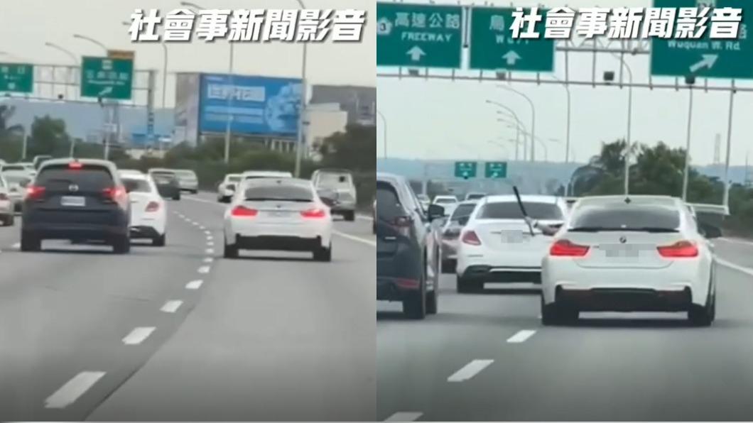囂張球棒隊出沒國道!搖車窗亮棒狂揮 蛇行又鬼切影片曝