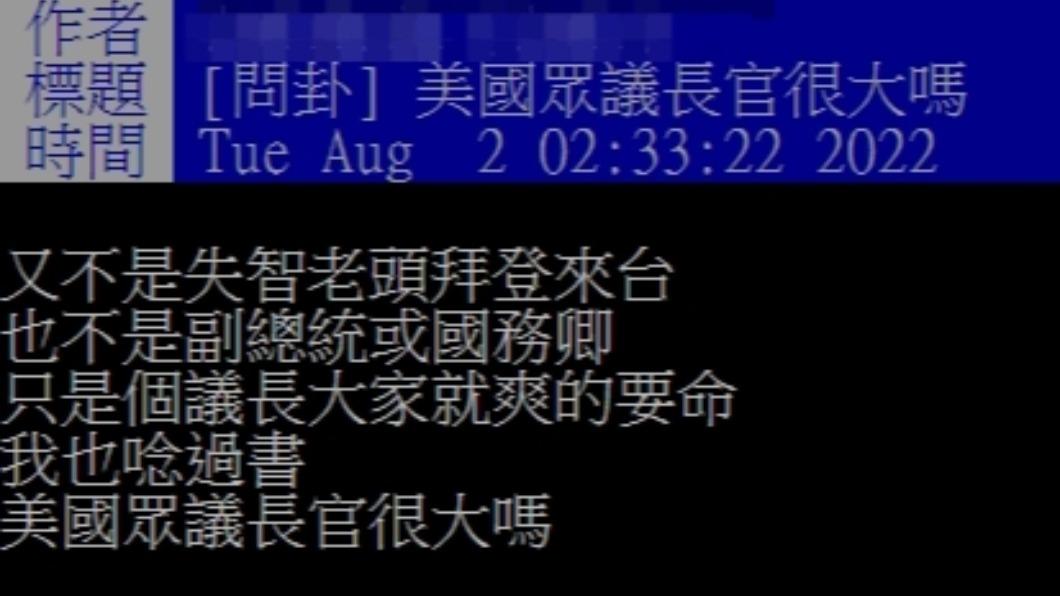 網友質疑,美國眾議長官位究竟多大。(圖/翻攝自PTT)