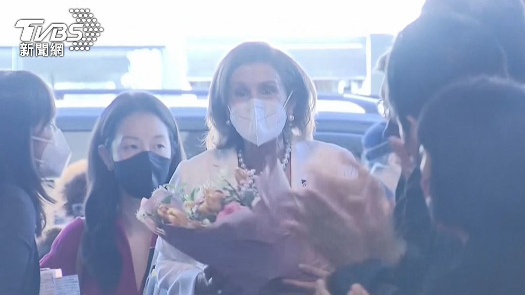 裴洛西今早拜會立法院。（圖／TVBS）
