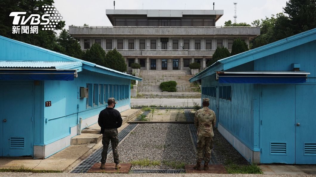板門店（Panmunjom）是南北韓間的非軍事區（DMZ），也是兩國的邊境，兩側分別由南北韓官兵駐守。（圖／達志影像美聯社）