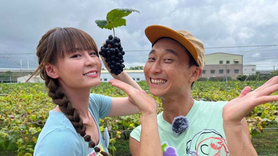 短今與浩子採葡萄。（圖／民視提供）