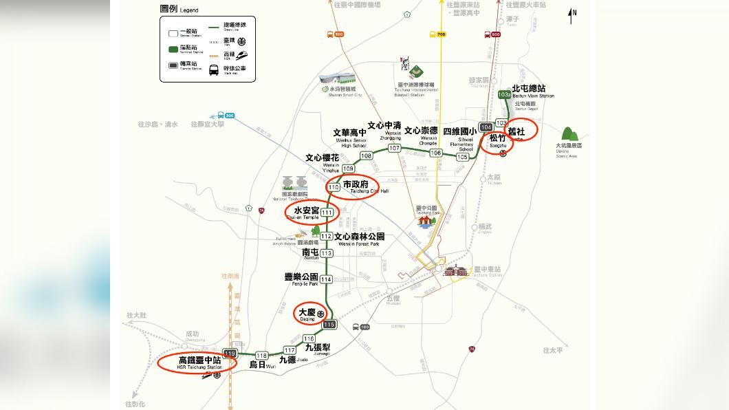 台中六個捷運站內攤商幾乎全退租。（圖／翻攝自台中捷運官網）