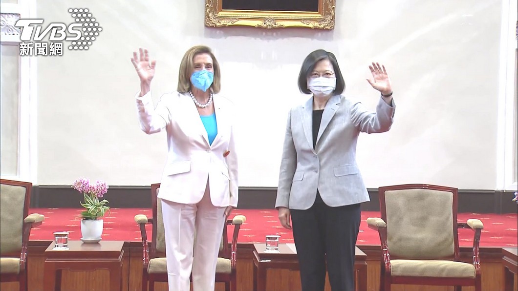 總統蔡英文3日接見美國聯邦眾議院議長裴洛西。(圖/TVBS)
