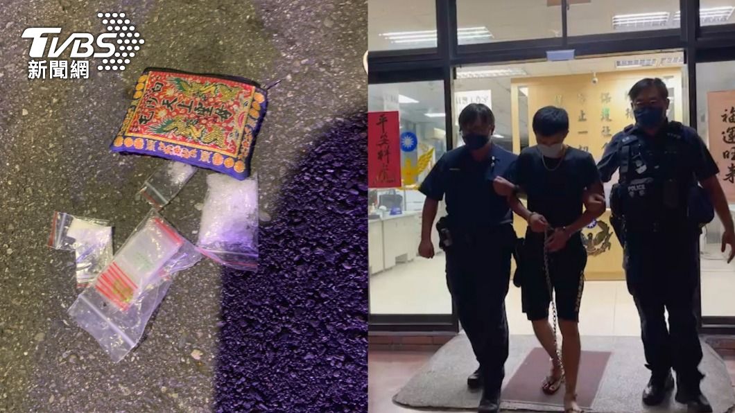 警方在黃男身上搜出海洛因及安毒。(圖/TVBS)