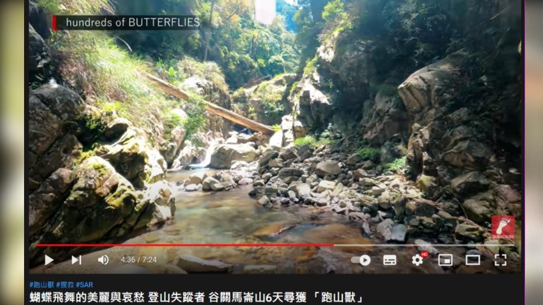 跑山獸看到數百隻蝴蝶飛舞。（圖／翻攝自《Beast Runners 跑山獸》YouTube）