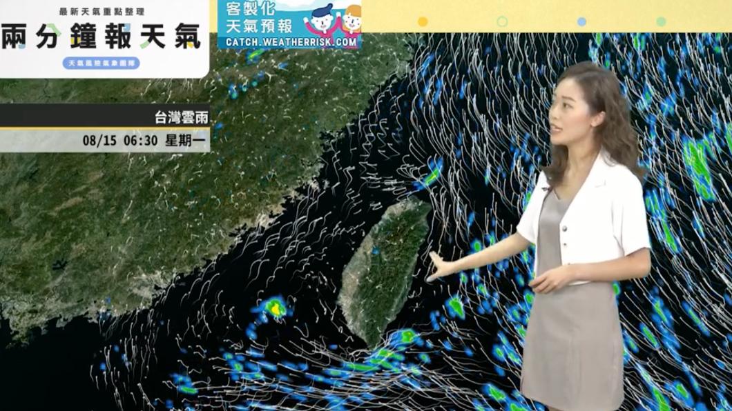 台灣受到太平洋高壓影響,容易有午後雷陣雨。(圖/翻攝自「天氣風險 WeatherRisk」臉書)