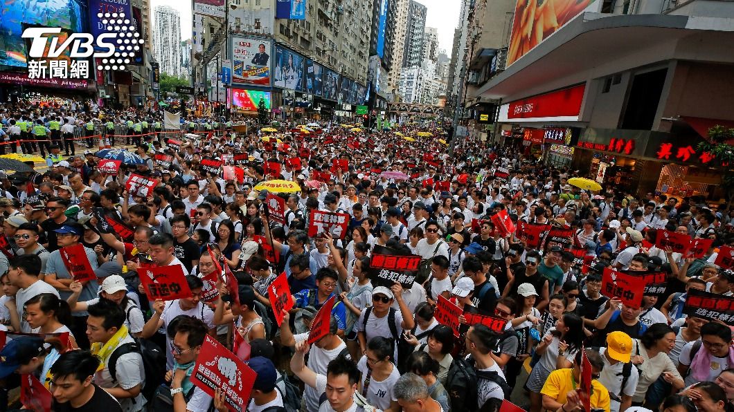 香港2019年反送中示威。(圖/達志影像美聯社)