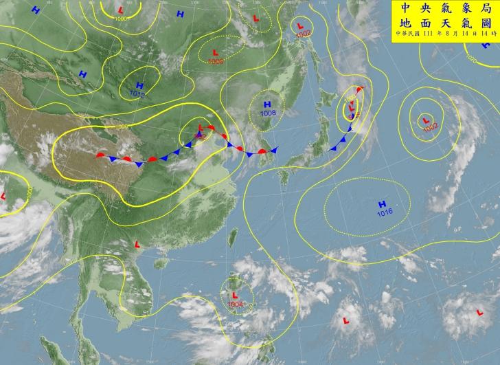 地面天氣圖。（圖／氣象局）