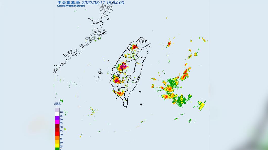 氣象局發布大雷雨即時訊息。（圖／中央氣象局）
