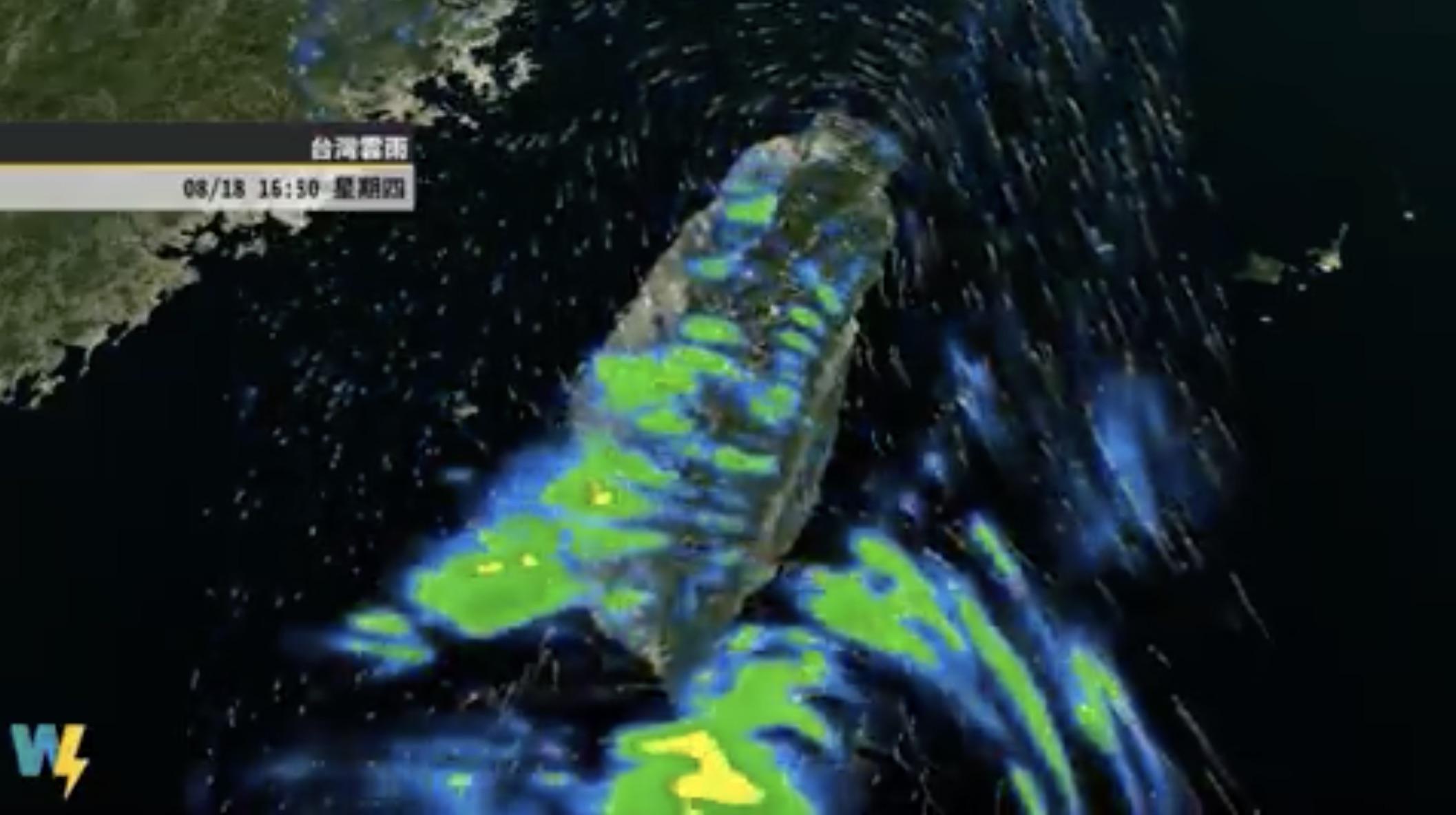 今日大氣狀態仍不穩定。(圖/翻攝自「天氣風險 WeatherRisk」臉書)