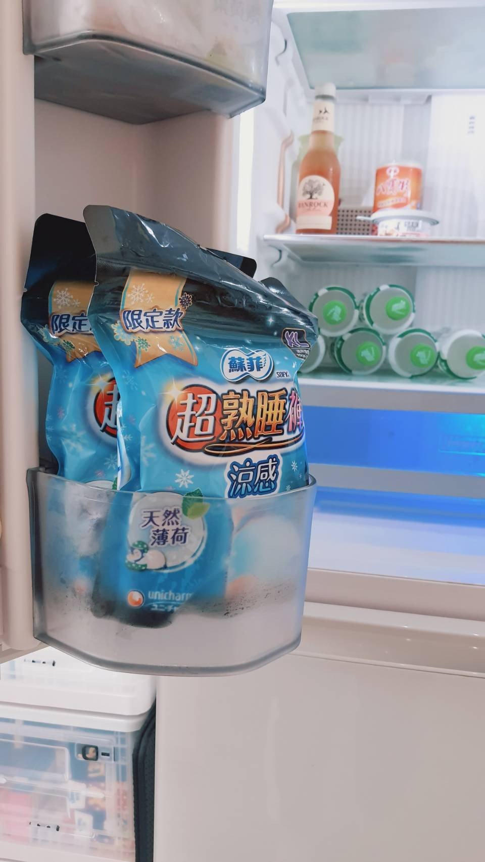 人夫把衛生棉買回來後,竟放到冰箱裡。(圖/翻攝自臉書社團「我愛全聯-好物老實說」