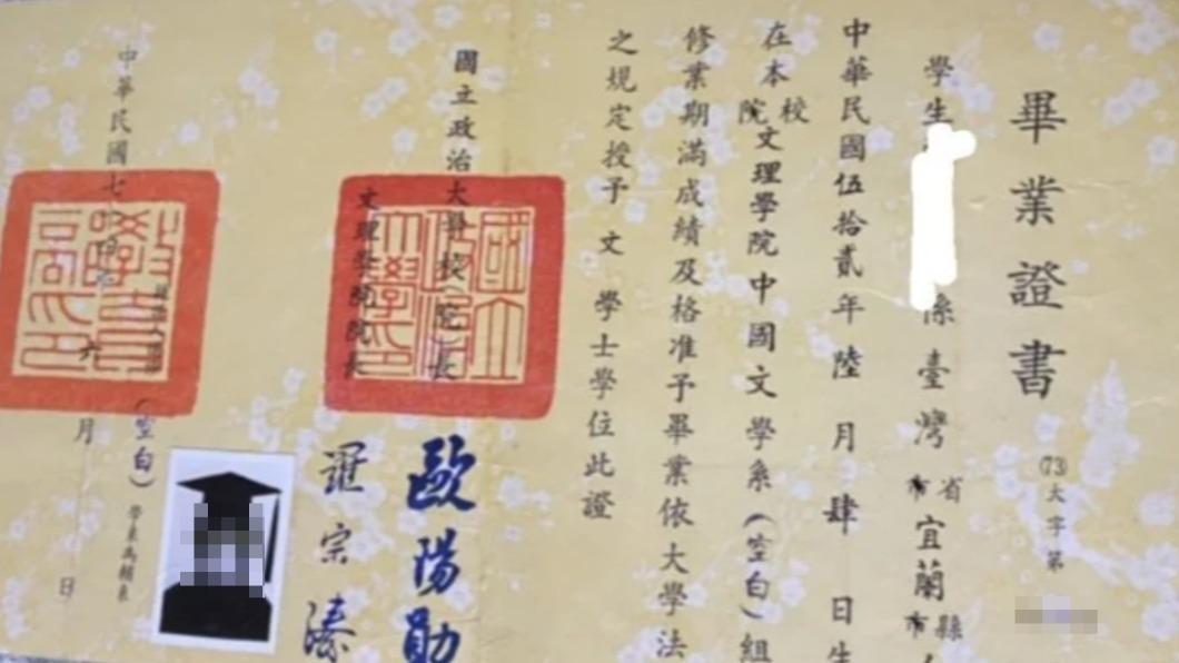 原PO母親的畢業證書。(圖/翻攝自Dcard)