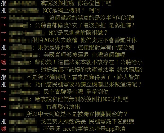 網友質疑NCC獨立性。（圖／翻攝自PTT「八卦板」）